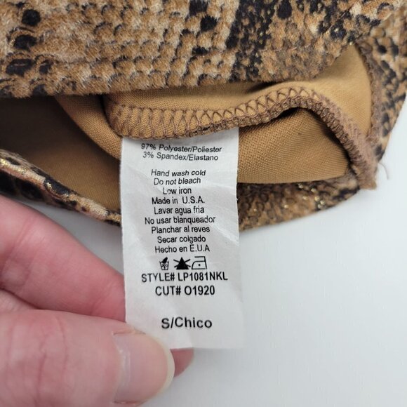 NWT Karlie Women's Snake Print Gold, Metallic, Shimmer Envelope Skort Size Small - Picture 9 of 13